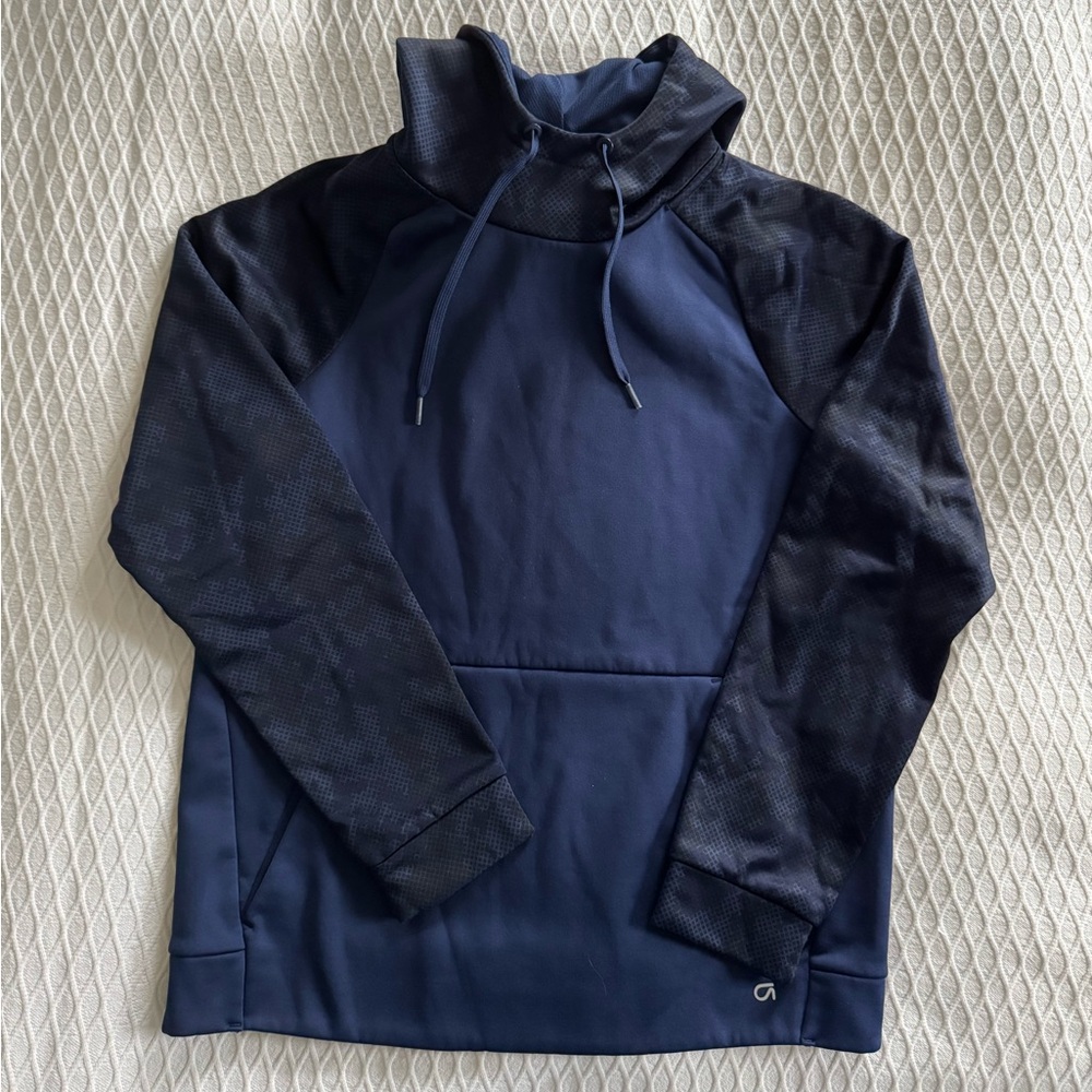 Gapfit Navy Blue w Blue Sleeved Camo Hoodie S